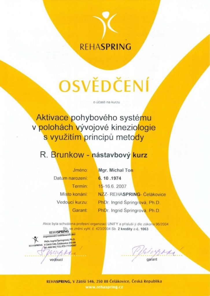 Certifikát č. 1